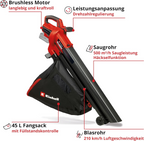 Einhell Venturo 18/210 Akku-Laubbläser & Sauger, 2-in-1, 500 m³/h, 210 km/h, PXC, Schwarz/Rot