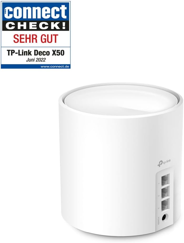 TP-Link Deco X50 AX3000 Mesh Wi-Fi Set, 3-Pack, Wi-Fi 6, Dual Band Router and Repeater, 3x Gigabit Ports for Each Unit, Recommended for Homes with 4–6 Bedrooms, Comprehensive Parental Protection, WPA3