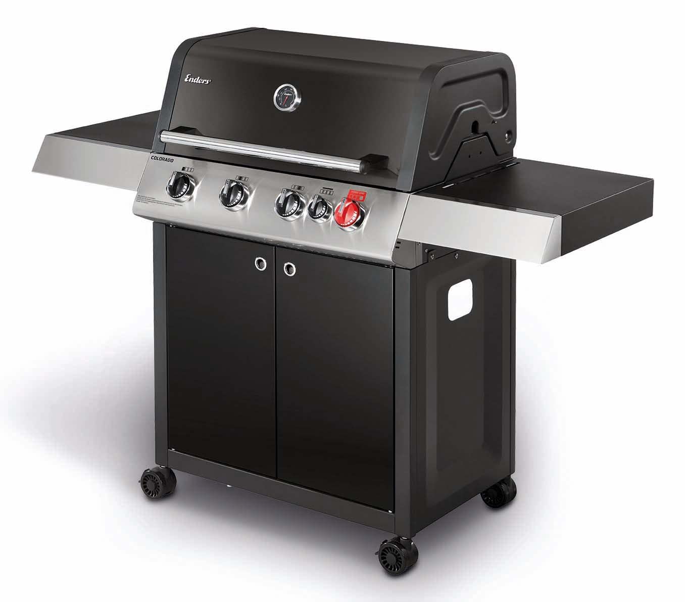 Enders® Hyde 4 SIKR Turbo Gas Grill, 4 Burners Made of Stainless Steel for Powerful Direct and Indirect Grilling, 800 °C Turbo Zone™, Switch Grid™, Infarot Back Burner and Side Cooker, #8041