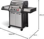 Enders® Gasgrill MONROE PRO 3 SIK TURBO, 3-Edelstahlbrenner, Seitenkocher, Infrarot-Backburner, PanoVision Sicht, HEAT RANGE-Brenner, SWITCH GRID, 800 °C TURBO ZONE, SIMPLE CLEAN #8376, Silber/Schwarz