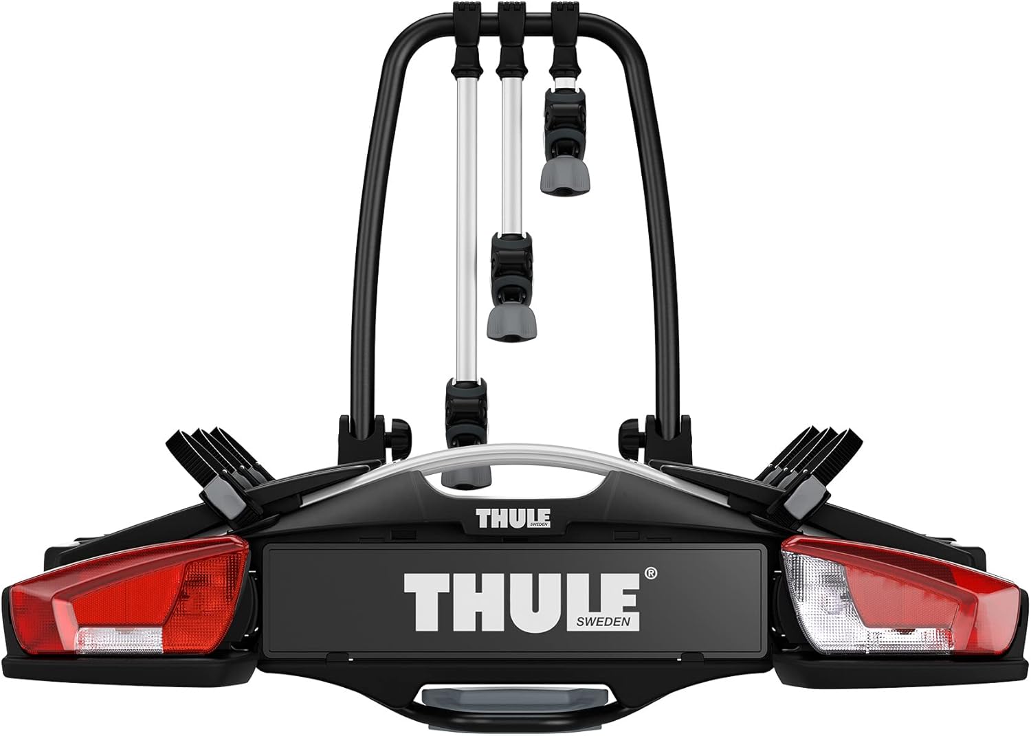 Thule VeloCompact Fahrradträger, Fahrradträger Anhängerkupplung Black/Aluminum, 2 Bikes