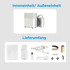 Midea PortaSplit-E Mobile Klimaanlage,Kühlen A++/Heizen A+, 12000 BTU 3,5kW,Mini-Split-Klimaanlage, Farbe Pfirsich,für Räume bis zu 42 m² / 105 m³, nur 39 dB(A) im Silent-Modus [Energieklasse A++]