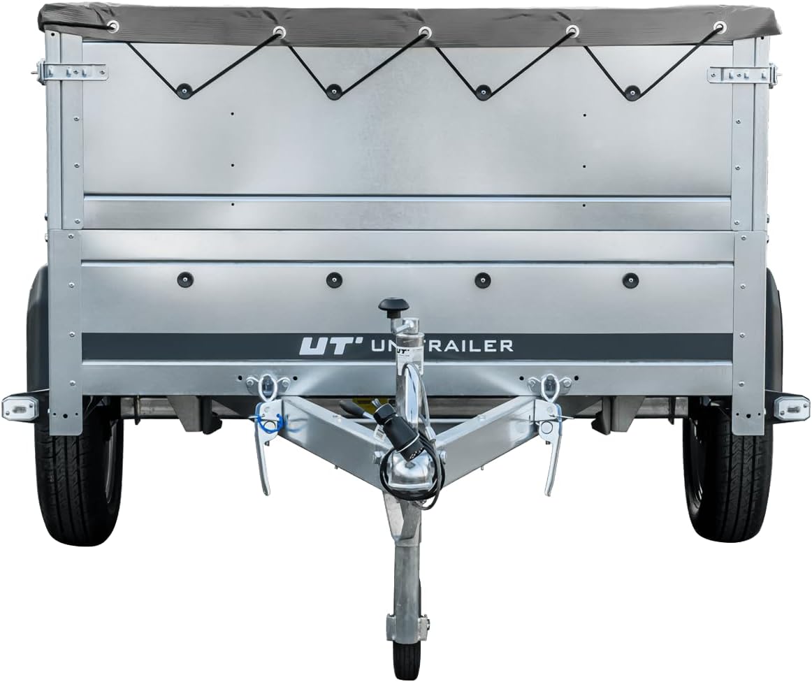 UNITRAILER Faltbarer Anhänger Garden Trailer 230 Kipp mit zusätzlichen Bordwänden, Stützrad und Flachplane