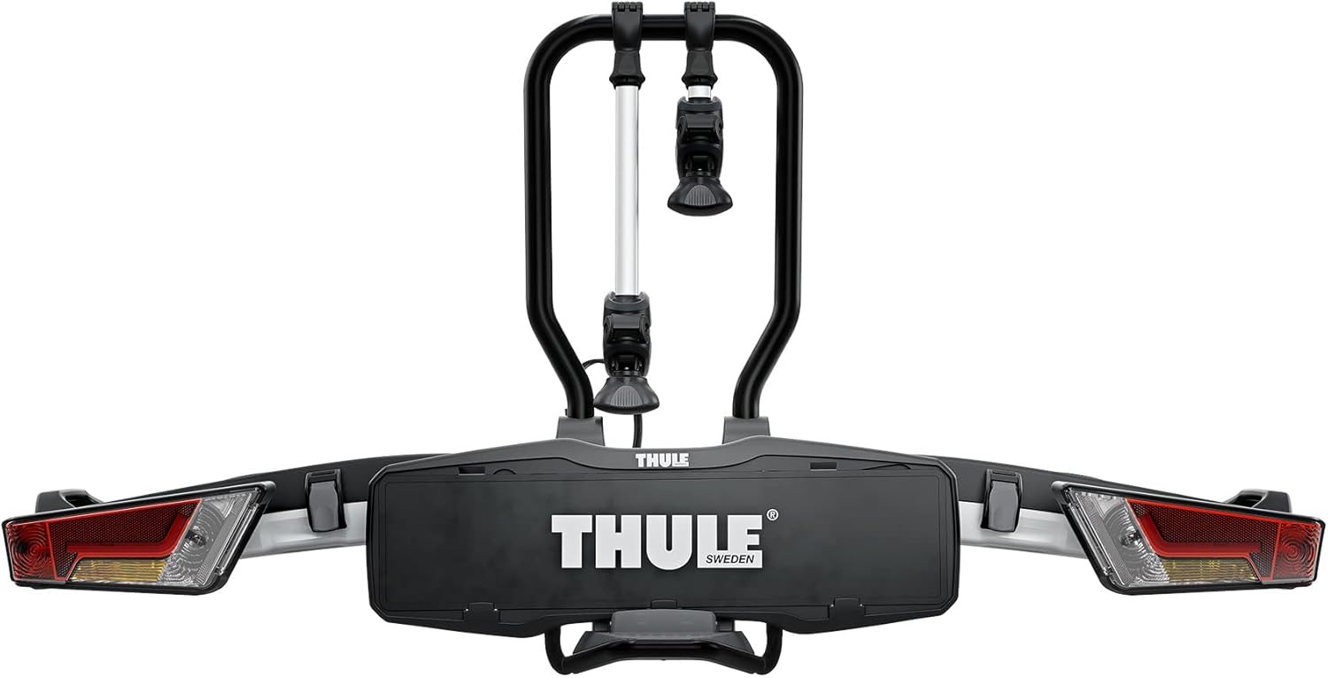 Thule EasyFold XT Fahrradträger, Fahrradträger Anhängerkupplung Black/Aluminum, 2 Bikes