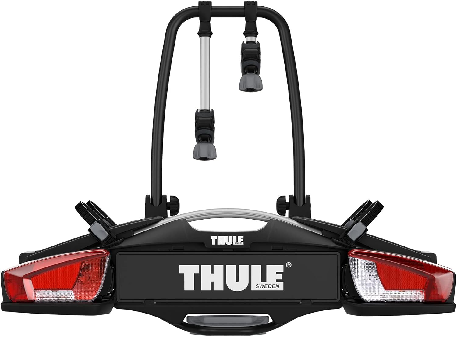 Thule VeloCompact Fahrradträger, Fahrradträger Anhängerkupplung Black/Aluminum, 2 Bikes