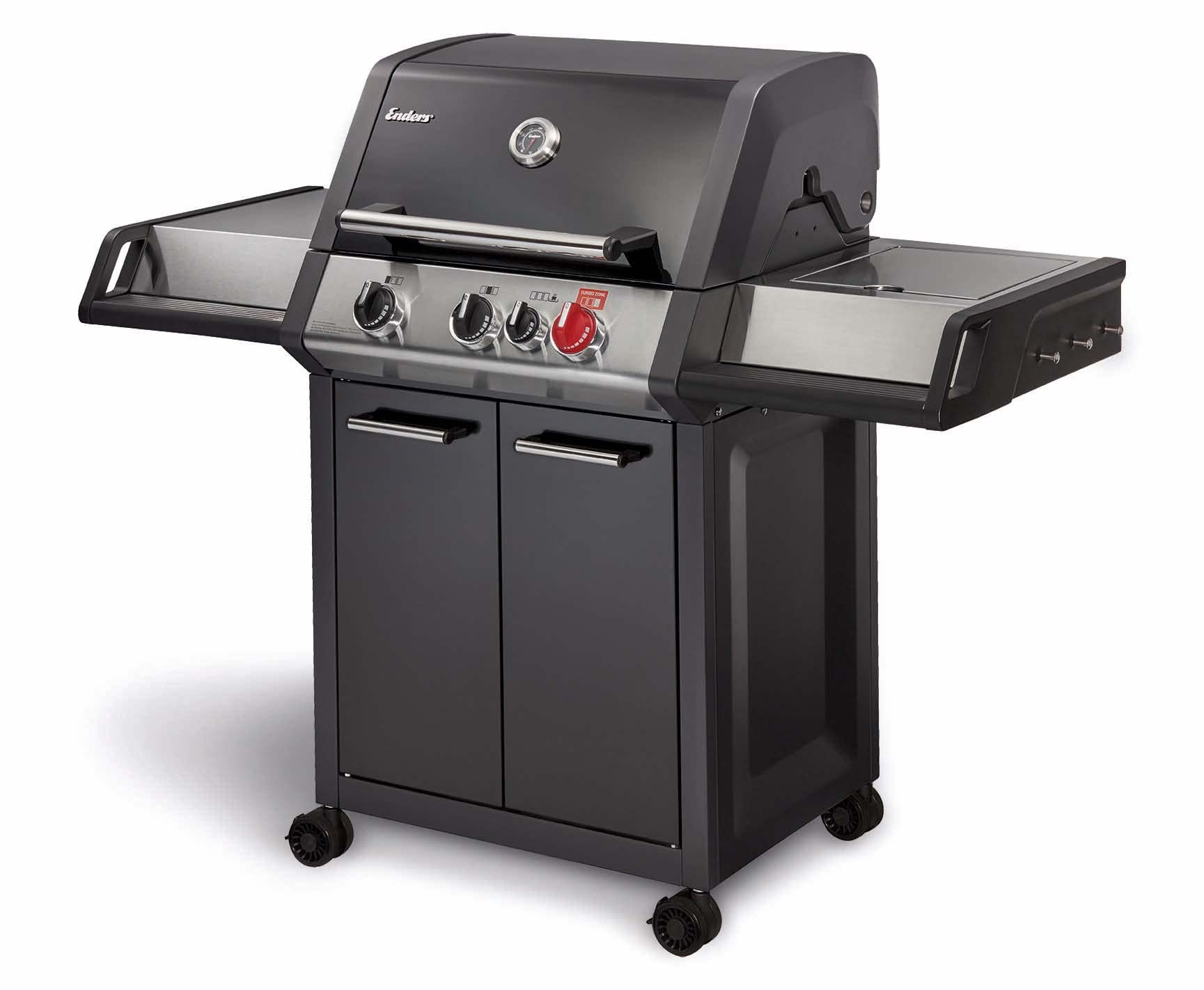Enders® Gasgrill MONROE PRO 4 SIK TURBO, 4-Edelstahlbrenner, Seitenkocher, Infrarot-Backburner, Sichtfenster, HEAT RANGE™, SWITCH GRID™, 800 °C TURBO ZONE™, SIMPLE CLEAN™, #8378