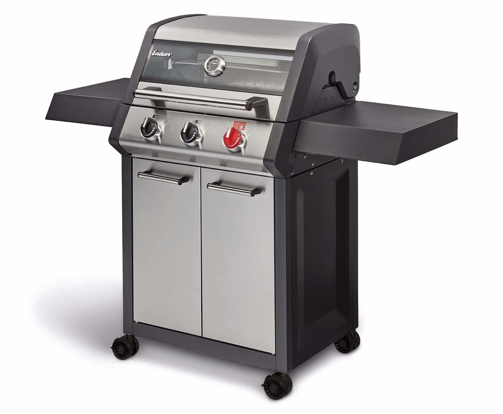 Enders® Gasgrill MONROE PRO 4 SIK TURBO, 4-Edelstahlbrenner, Seitenkocher, Infrarot-Backburner, Sichtfenster, HEAT RANGE™, SWITCH GRID™, 800 °C TURBO ZONE™, SIMPLE CLEAN™, #8378