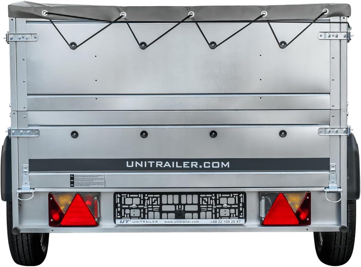 UNITRAILER Faltbarer Anhänger Garden Trailer 230 Kipp mit zusätzlichen Bordwänden, Stützrad und Flachplane