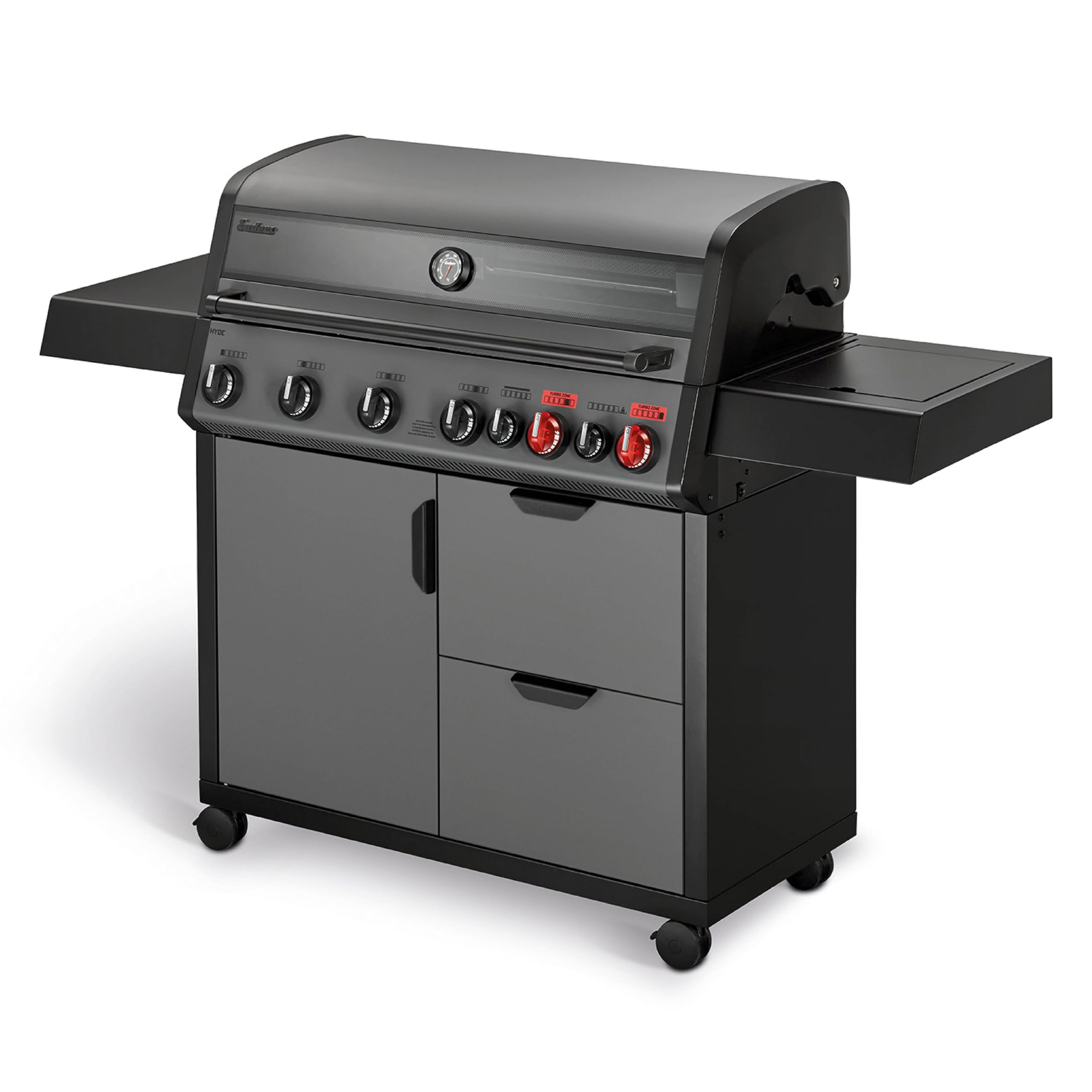 Enders® Hyde 4 SIKR Turbo Gas Grill, 4 Burners Made of Stainless Steel for Powerful Direct and Indirect Grilling, 800 °C Turbo Zone™, Switch Grid™, Infarot Back Burner and Side Cooker, #8041