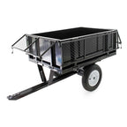 Wiltec Tipping trailer 166.5 x 77.5 x 106 cm, 300 kg, trailer tipper for lawn tractor with grille and removable side walls, trailer with tilt function