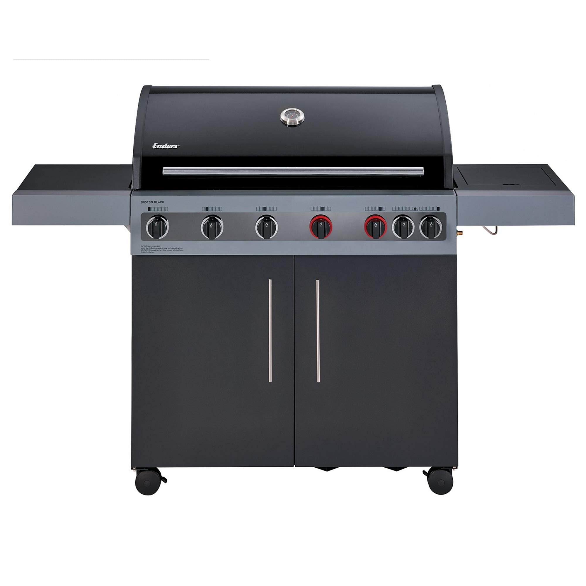 Enders® Hyde 4 SIKR Turbo Gas Grill, 4 Burners Made of Stainless Steel for Powerful Direct and Indirect Grilling, 800 °C Turbo Zone™, Switch Grid™, Infarot Back Burner and Side Cooker, #8041