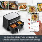 Tefal Dual Easy Fry Hot Air Fryer 8.3 L with 2 Chambers | XL drawer, 7 programs, 2700 W, extra crisp technology, low-fat frying and energy-saving, dishwasher safe, EY9018