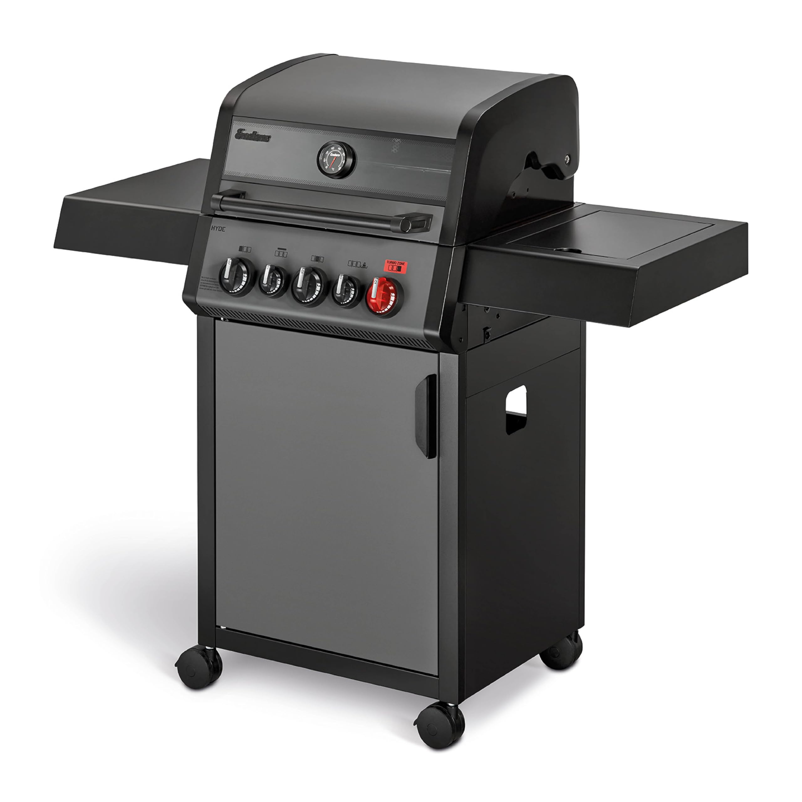 Enders® Hyde 4 SIKR Turbo Gas Grill, 4 Burners Made of Stainless Steel for Powerful Direct and Indirect Grilling, 800 °C Turbo Zone™, Switch Grid™, Infarot Back Burner and Side Cooker, #8041