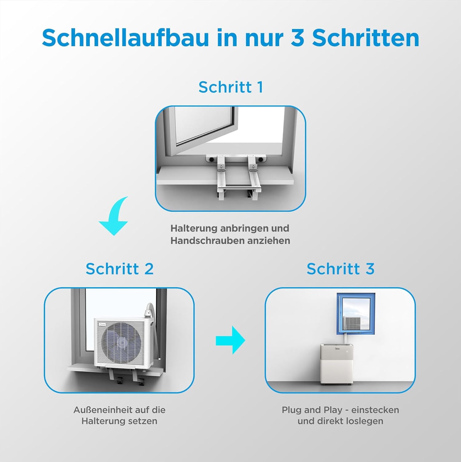Midea PortaSplit-E Mobile Klimaanlage,Kühlen A++/Heizen A+, 12000 BTU 3,5kW,Mini-Split-Klimaanlage, Farbe Pfirsich,für Räume bis zu 42 m² / 105 m³, nur 39 dB(A) im Silent-Modus [Energieklasse A++]
