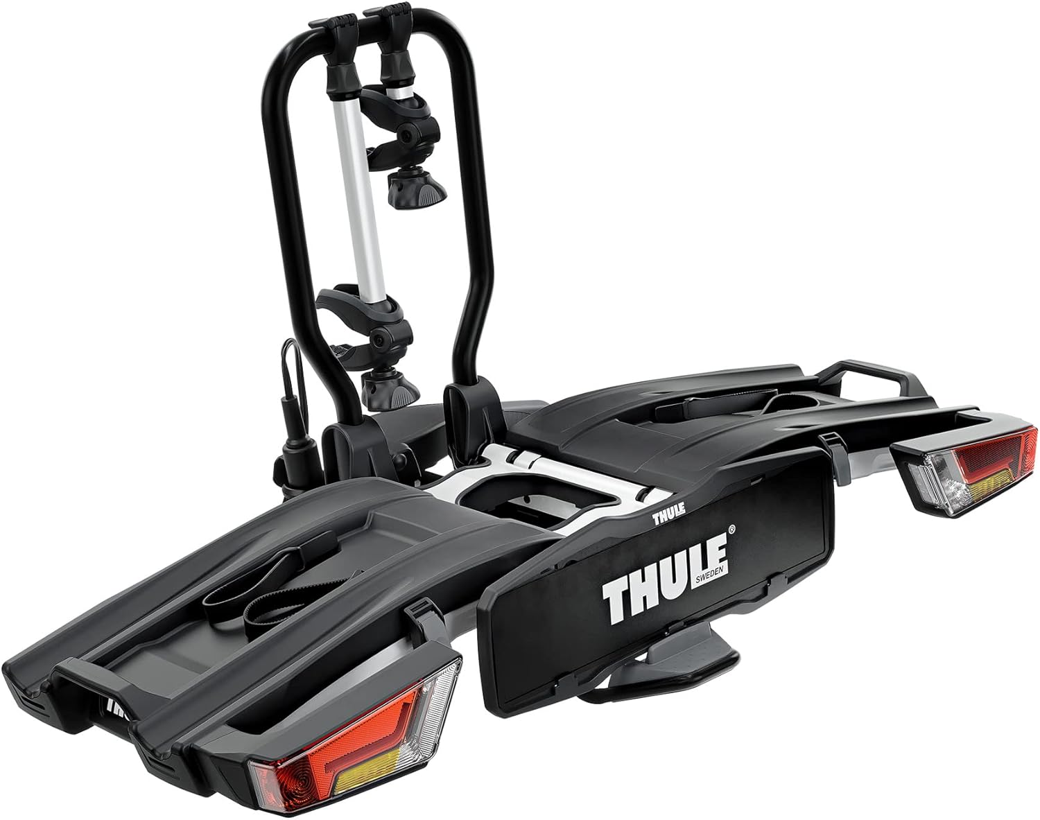Thule EasyFold XT Fahrradträger, Fahrradträger Anhängerkupplung Black/Aluminum, 2 Bikes