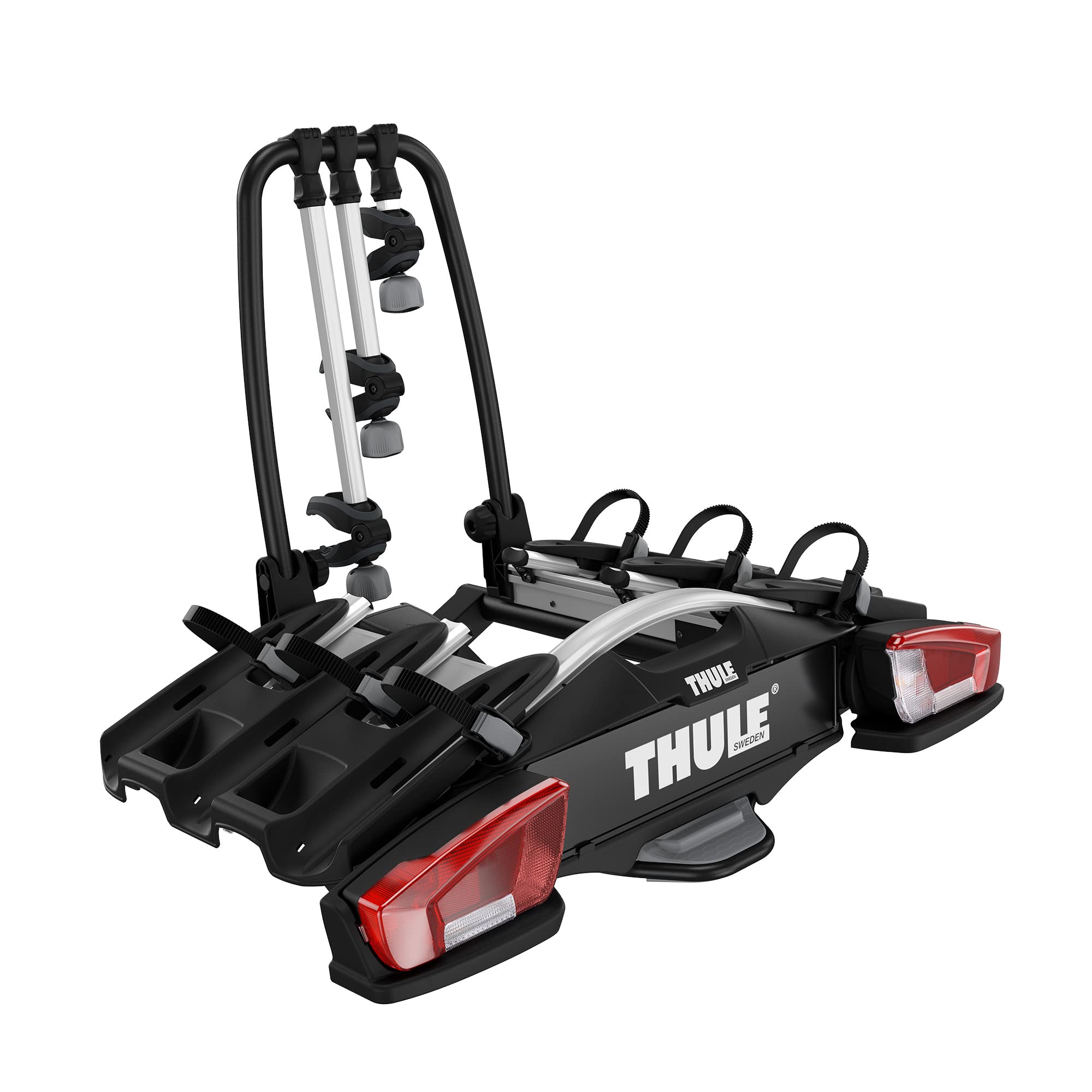 Thule VeloCompact Fahrradträger, Fahrradträger Anhängerkupplung Black/Aluminum, 2 Bikes