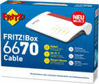 FRITZ!Box 6670 | Router for Cable Connection | Wi-Fi 7 up to 3.6 Gbps | Dualband WLAN (2.4/5 GHz), cable up to 6 Gbps with DOCSIS 3.1, smart home with DECT & Zigbee, WLAN mesh, made in Europe