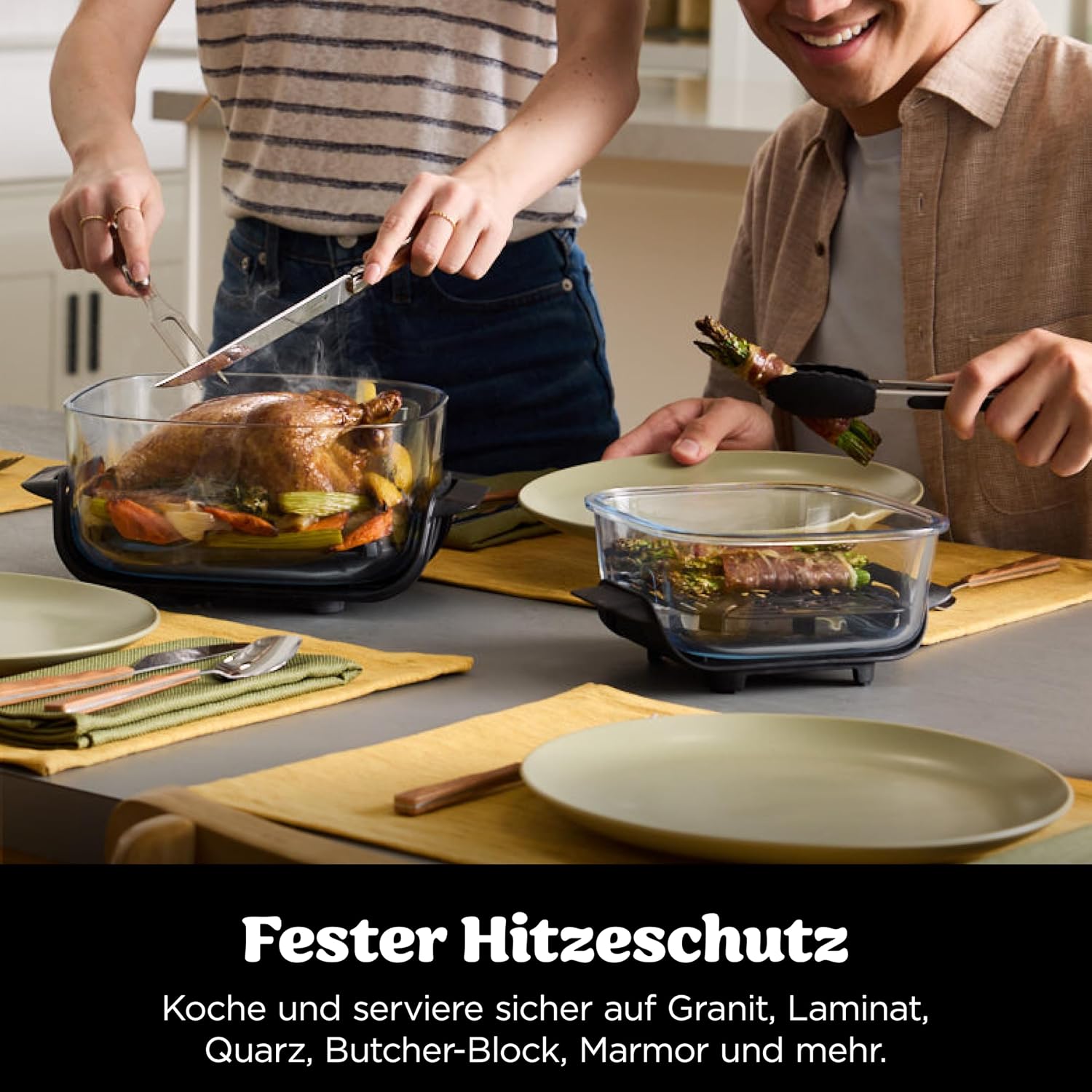 Ninja CRISPi Portable Air Fryer Hot Air Fryer, 3.8 L, Grey FN101EUGY | 4-in-1: Hot Air Frying, Roasting, Keeping Warm, Recrisp, Compact, 6 Servings, 2x Removable Glass Containers & Lid, 1700W