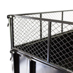 Wiltec Tipping trailer 166.5 x 77.5 x 106 cm, 300 kg, trailer tipper for lawn tractor with grille and removable side walls, trailer with tilt function