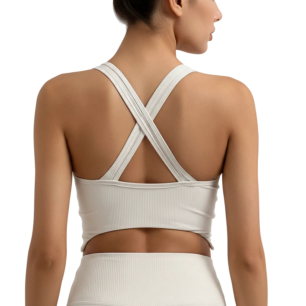 Damen ärmelloses Tanktop mit unregelmäßigem Design in Weiß Vorderansicht