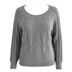 Damen Sweater mit geometrischem Muster in Grau