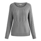 Damen Sweater mit geometrischem Muster in Khaki