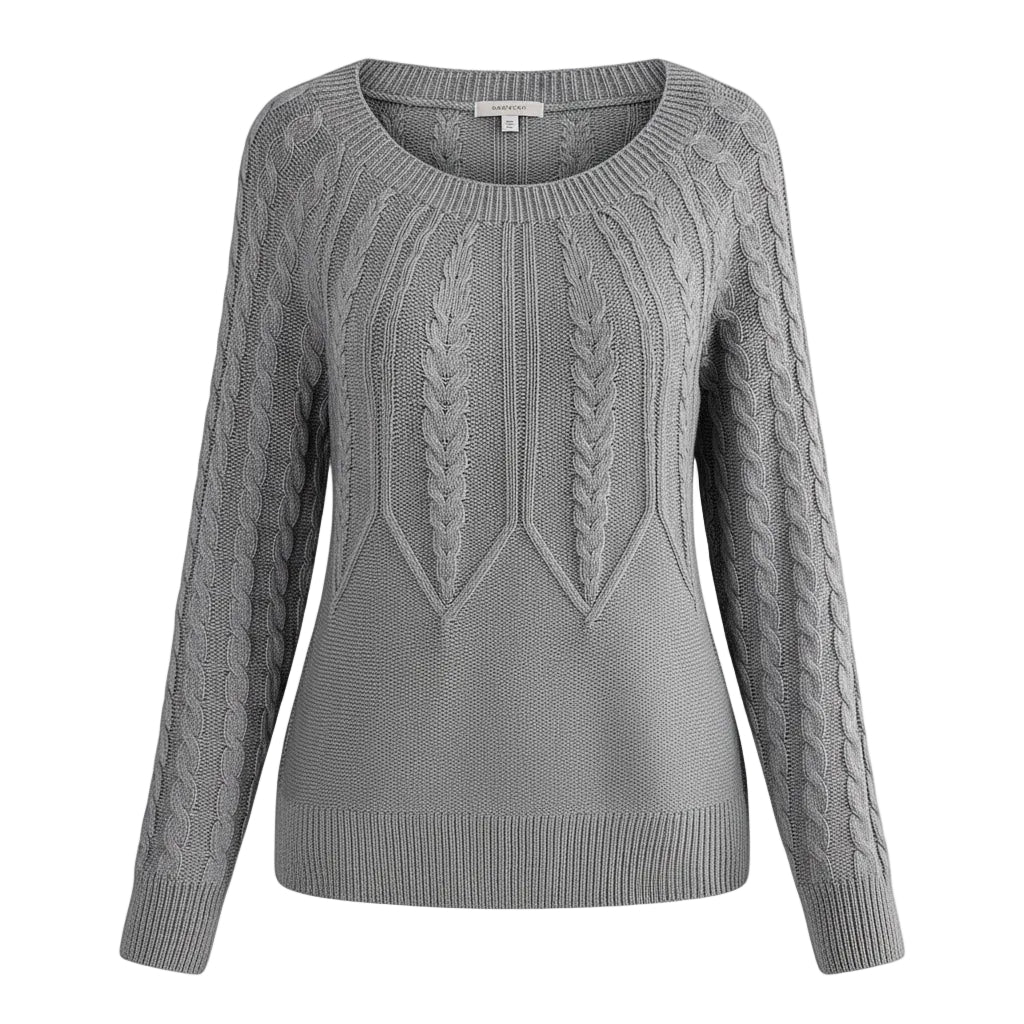 Damen Sweater mit geometrischem Muster in Khaki