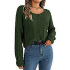 Damen Rundhals Sweater in Khaki