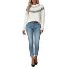 Damen Langarm Sweater in Weiß