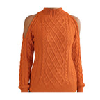 Damen Sweater mit Twistmuster in Orange Vorderansicht