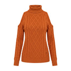 Damen schulterfreier Sweater in Rosa