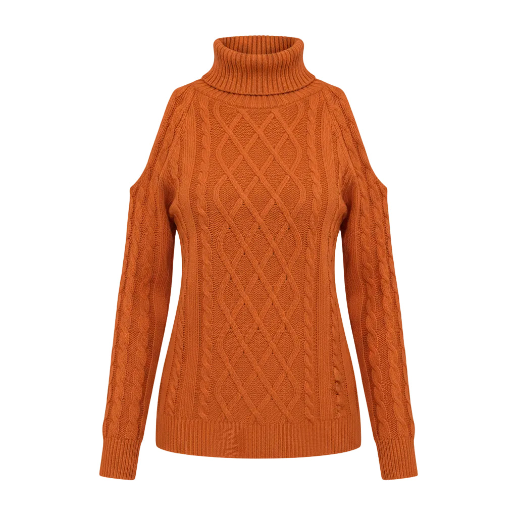Damen schulterfreier Sweater in Rosa