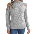 Damen schulterfreier Sweater in Weiß