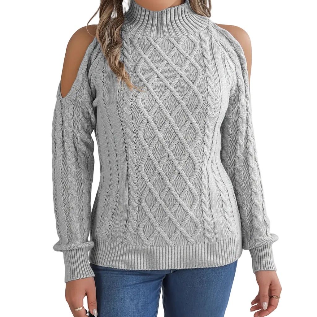 Damen schulterfreier Sweater in Weiß