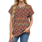 Damen T-Shirt mit Printmuster Vorderansicht in Gelbe Blume