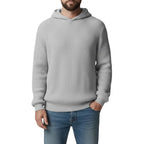 Herren Hoodie mit Rundhalsausschnitt in Schwarz Vorderansicht