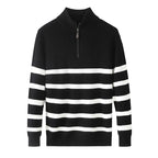Herren Sweater mit gestreiftem Design in Dunkelblau Rot