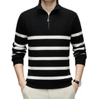 Herren Sweater mit gestreiftem Design in Schwarz Weiß
