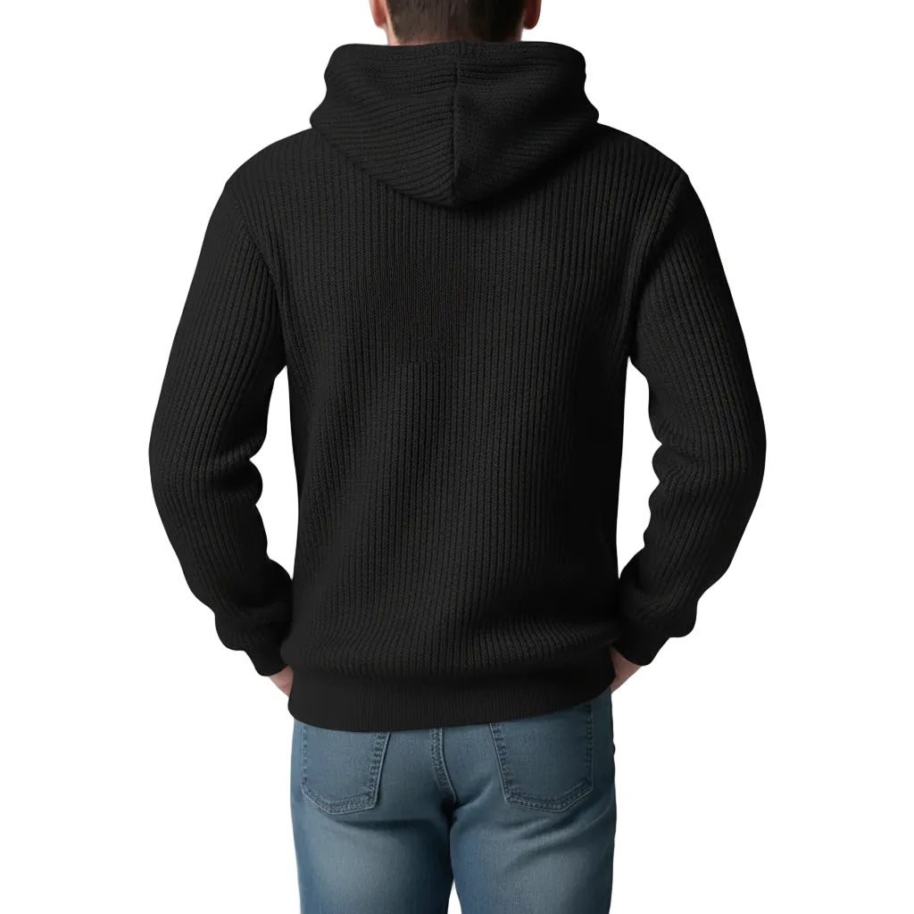 Herren Hoodie mit Rundhalsausschnitt in Dunkelgrau Vorderansicht