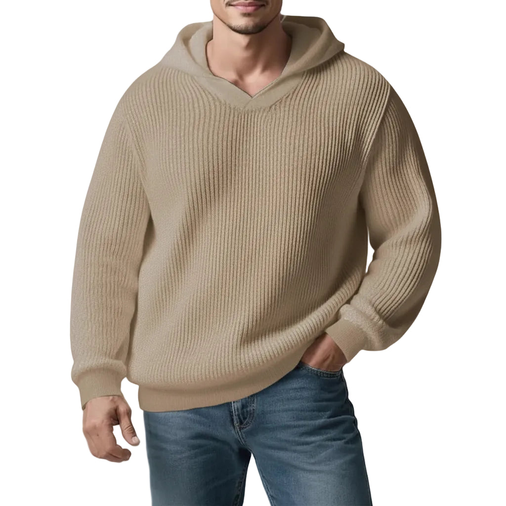 Herren Rundhals Hoodie in Dunkelgrau