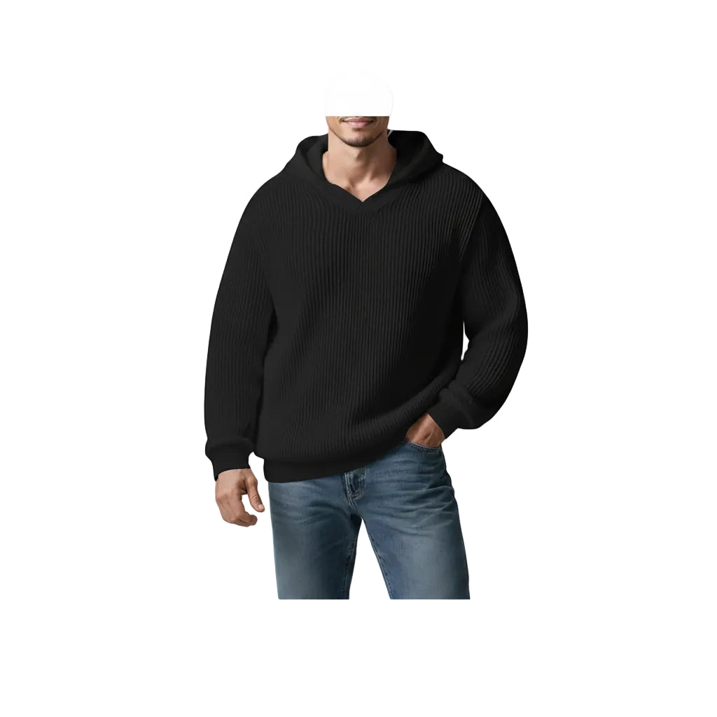 Herren Rundhals Hoodie in Hellgrau