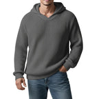 Herren Rundhals Hoodie in Schwarz