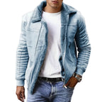 Herren Jacke mit Reißverschluss in Blau Vorderansicht