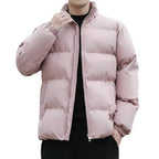 Herren Jacke mit Stehkragen in Rosa Vorderansicht