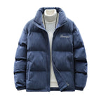 Herren Jacke mit Waffelstruktur in Blau Vorderansicht