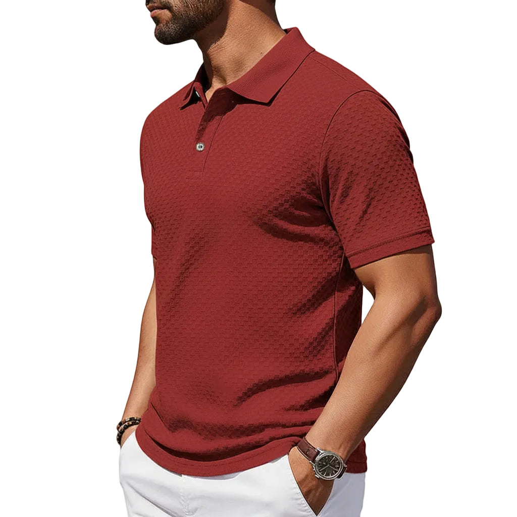Herren T-Shirt mit kariertem Muster in Grau