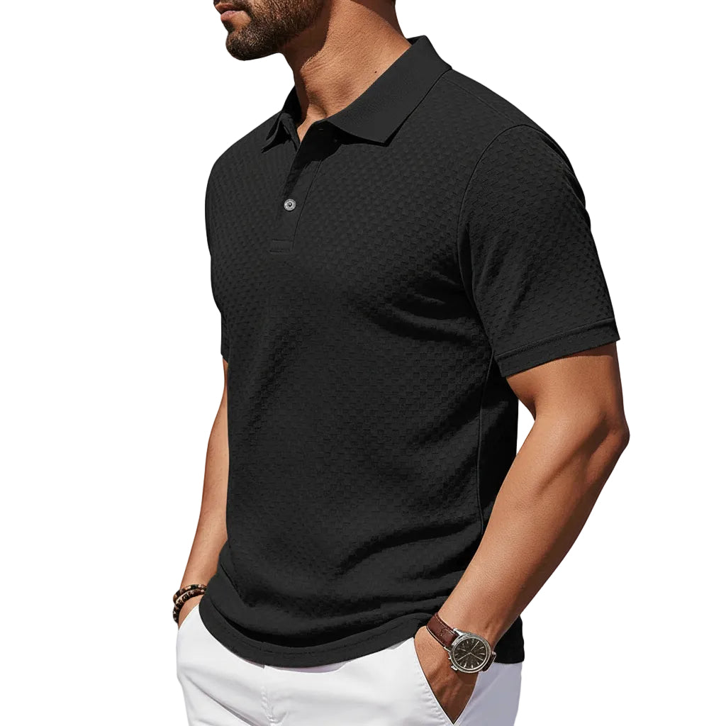 Herren T-Shirt mit kariertem Muster in Khaki