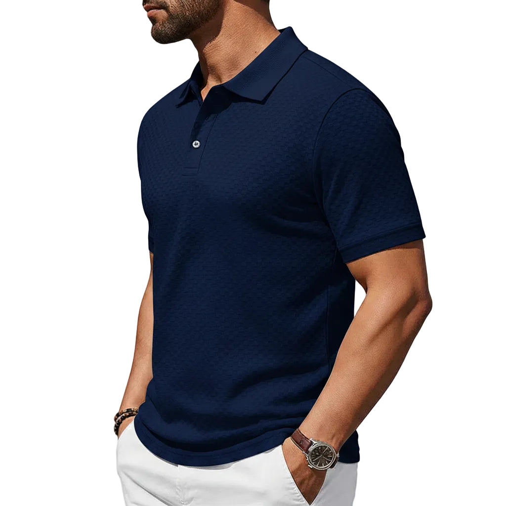 Herren T-Shirt mit kariertem Muster in Schwarz