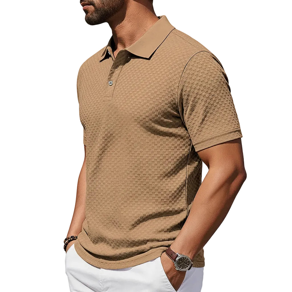 Herren T-Shirt mit kariertem Muster in Weiß