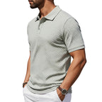 Herren T-Shirt mit Kragen in Khaki